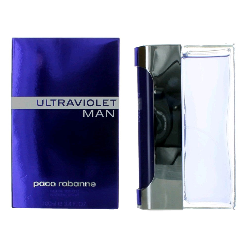 Bottle of Ultraviolet Man by Paco Rabanne, 3.4 oz Eau De Toilette Spray for Men